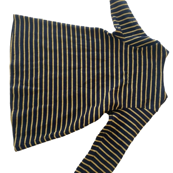PETIT BATEAU  Navy & Gold Striped Long Sleeve Dress 3T💛 - Picture 5 of 5